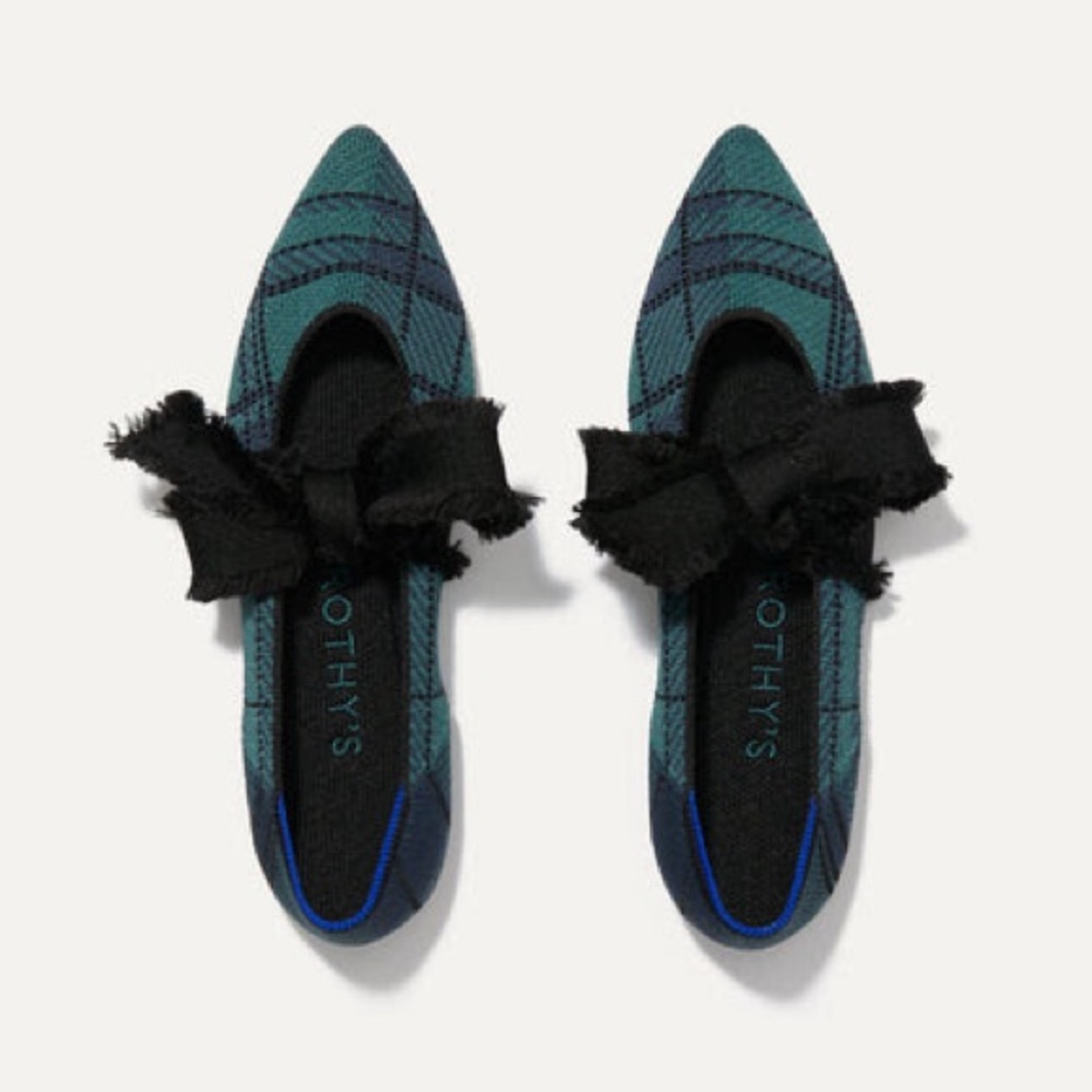 Rothy’s Pointed Flat - Pine Plaid